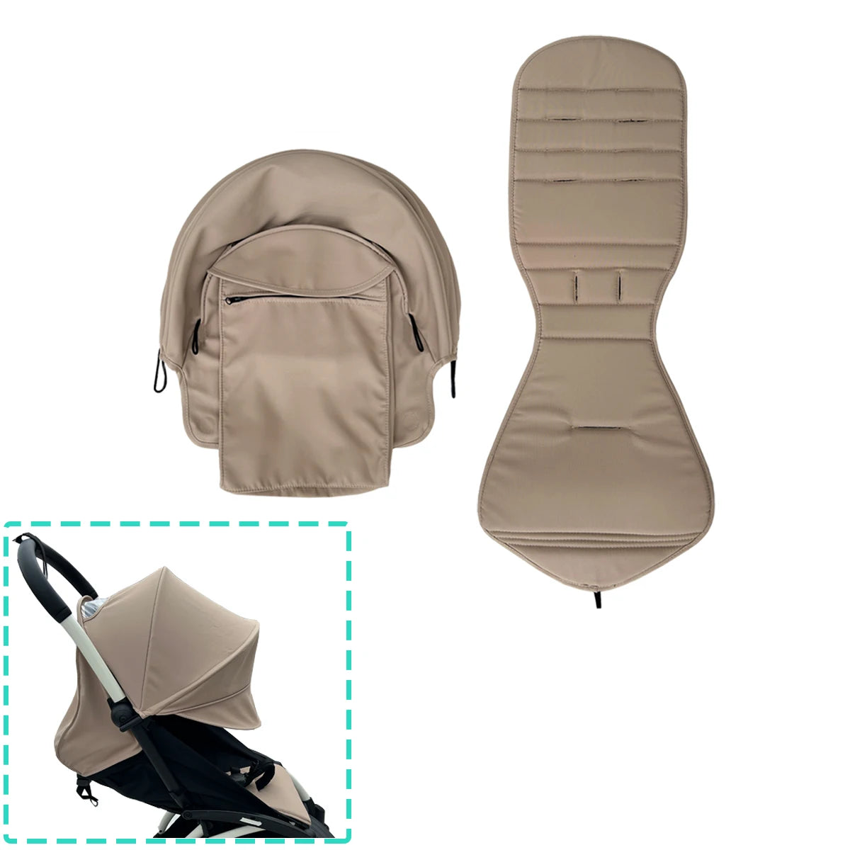 Taupe Plus Couleur Kit Tissu de Rechange Poussette YOYO / YOYO2 Imperméable