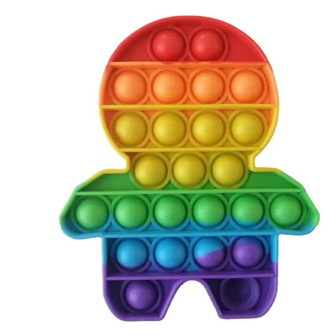 Jouet sensoriel en silicone arc-en-ciel Poupée