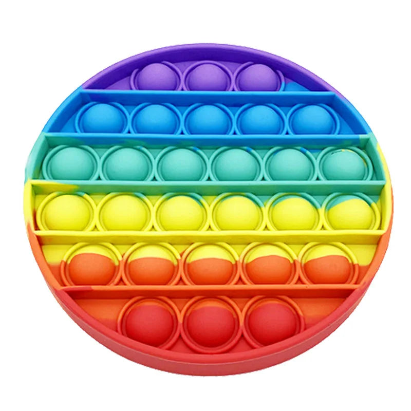 Jouet sensoriel en silicone arc-en-ciel cercle