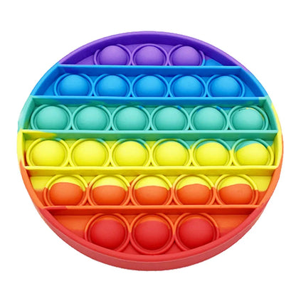 Jouet sensoriel en silicone arc-en-ciel cercle