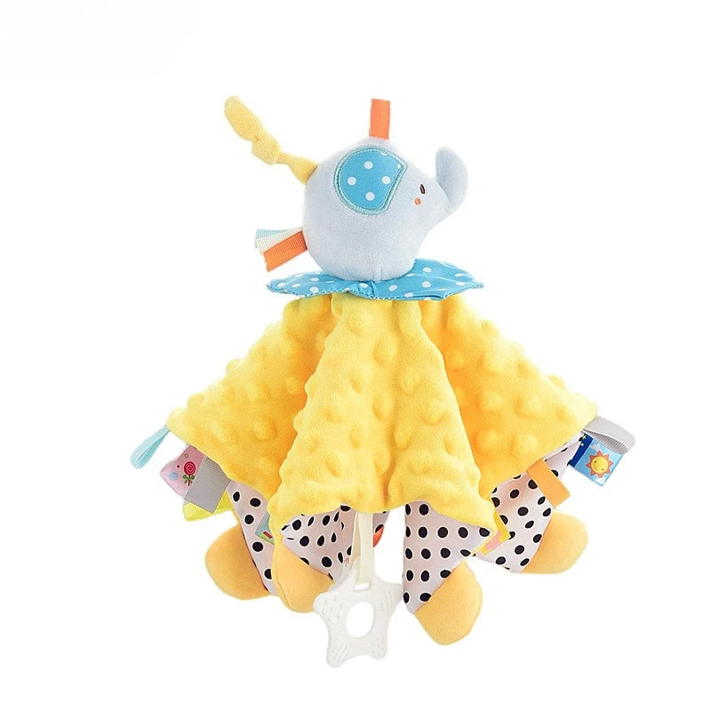 Jaune Couleur Doudou Couverture Bébé en Peluche avec Animal Doux