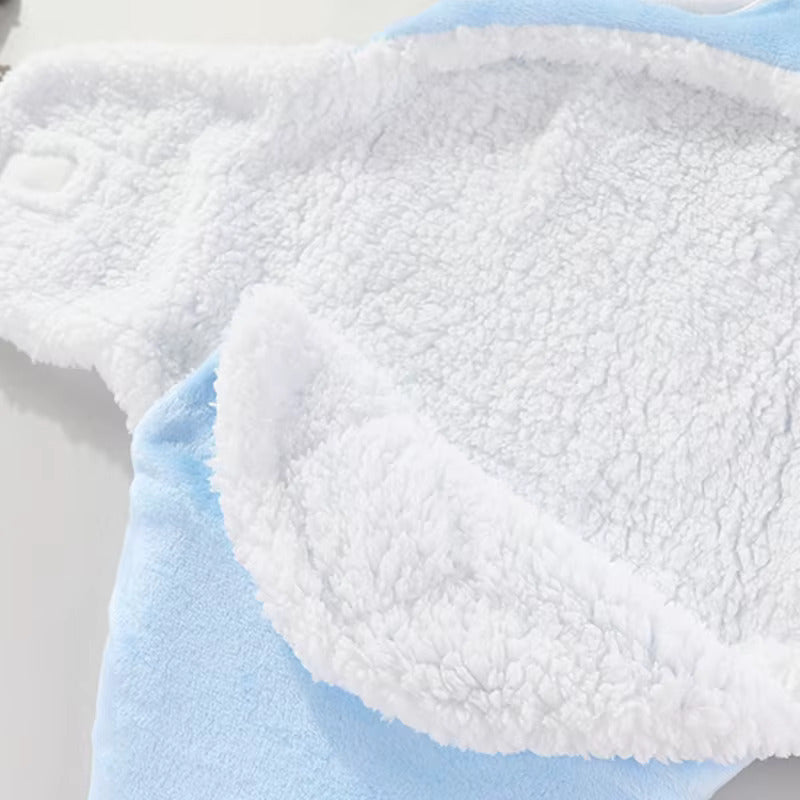 Nid d'ange cosy garçon bleu détail doublure sherpa blanche vue intérieure - Choupinoo