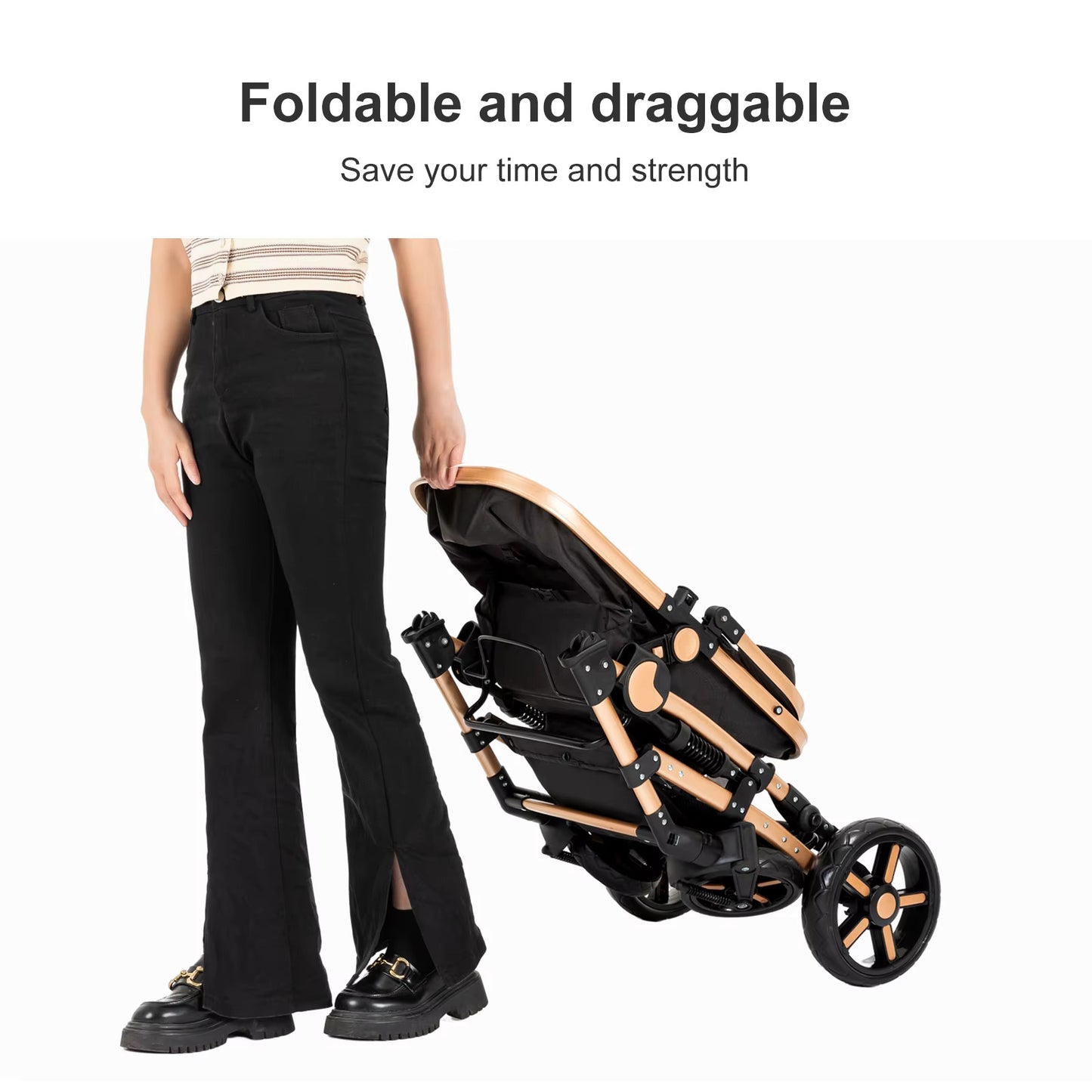 Poussette 3 en 1 Évolutive – Nacelle, Siège Réversible & Châssis Pliable