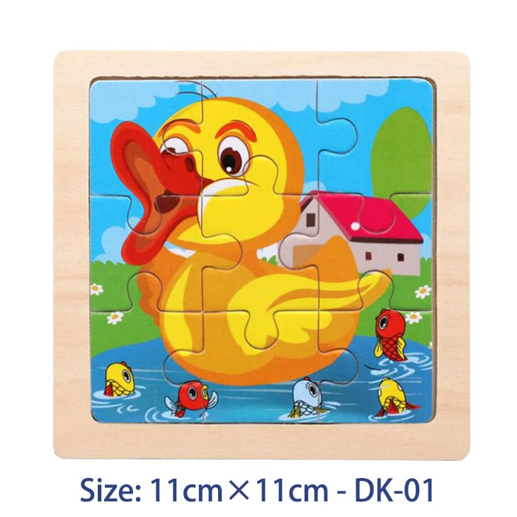 Puzzle bois Montessori 3 ans éducatif – motifs animaux et véhicules – idéal pour motricité fine et éveil sensoriel-canard