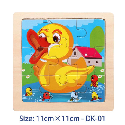 Puzzle bois Montessori 3 ans éducatif – motifs animaux et véhicules – idéal pour motricité fine et éveil sensoriel-canard