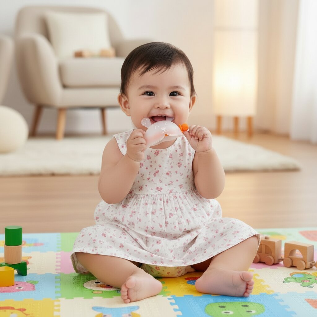 Anneau de Dentition Bébé Lapin – Silicone Doux, Sans BPA | Choupinoo - Choupinoo