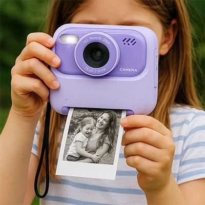 Appareil Photo Violet Fille Garçon Appareil Photo Enfant Instantané Gaaqii - Double Objectif 1080P, Impression Papier, Cadeau 3-14 Ans Appareil Photo Cadeau 3-14 Ans