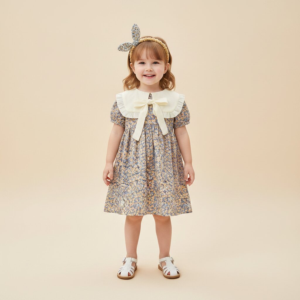 Bandeau Fille Nœud Papillon – Serre‑Tête enfant Fleurs & Couleurs - Choupinoo