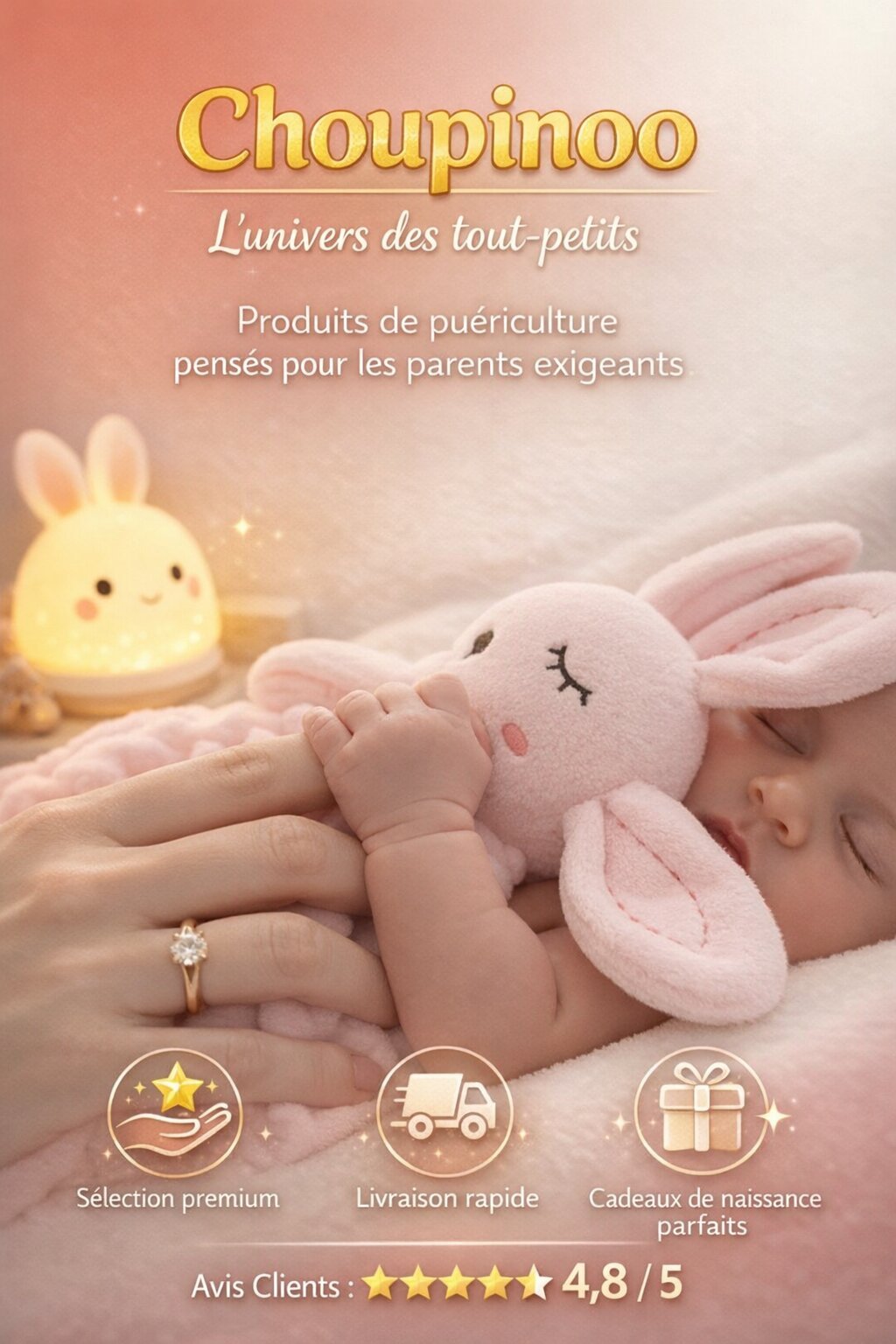 boutique de puériculture premium peluches, Veilleuses et Cadeaux de naissance pour bébé