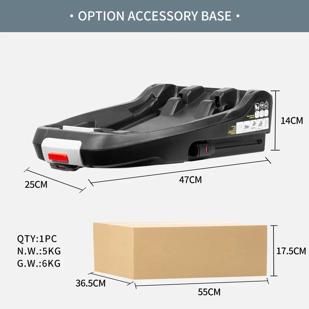 Base Isofix pour poussette bebe S366 – dimensions 47x25x14 cm, poids net 5 kg, colis 55x36.5x17.5 cm - Choupinoo