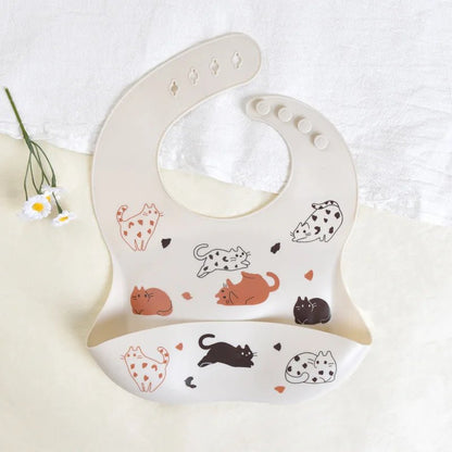 Bavoir Bébé Silicone Imperméable — Motifs Animaux, Facile à Nettoyer | Choupinoo - Choupinoo