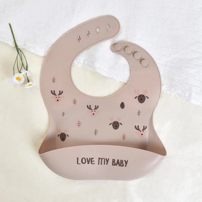 Bavoir Bébé Silicone Imperméable — Motifs Animaux, Facile à Nettoyer | Choupinoo - Choupinoo
