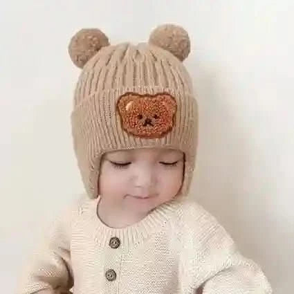 Bonnet bébé hiver tricoté avec protection oreilles - Choupinoo