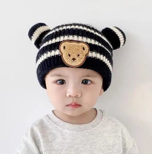 Bonnet bébé hiver tricoté avec protection oreilles - Choupinoo