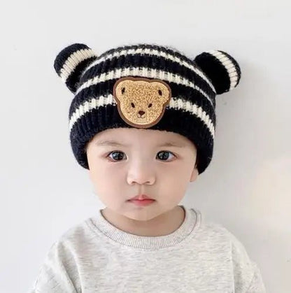 Bonnet bébé hiver tricoté avec protection oreilles - Choupinoo
