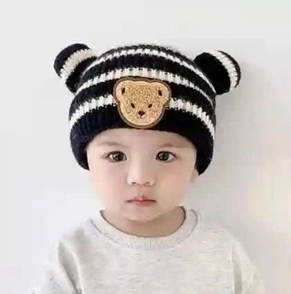 Bonnet bébé hiver tricoté avec protection oreilles - Choupinoo
