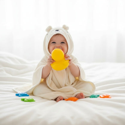 Cape de Bain Bébé Coton – Capuche & Absorbante 90x90 cm