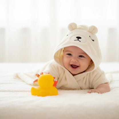 Cape de Bain Bébé Coton – Capuche & Absorbante 90x90 cm