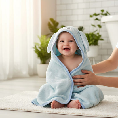 Cape de Bain Bébé Coton – Capuche & Absorbante 90x90 cm