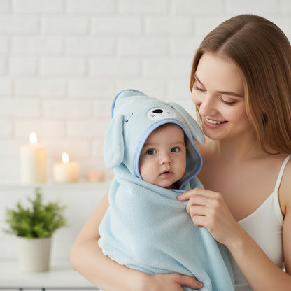 Cape de Bain Bébé Coton – Capuche & Absorbante 90x90 cm