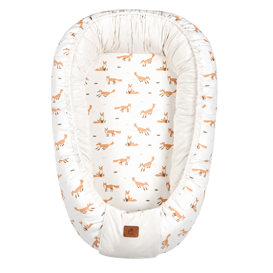 Cocon reducteur de lit bebe renard motif renards fond blanc - Choupinoo