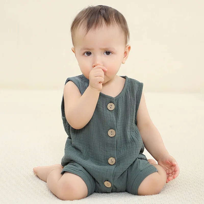 Combinaison Bébé Été 100% Coton – Unisexe Sans Manches 0 - 2 Ans | Choupinoo - Choupinoo