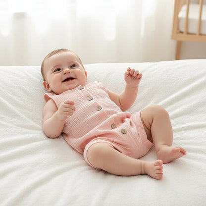 Combinaison Bébé Été 100% Coton – Unisexe Sans Manches 0 - 2 Ans | Choupinoo - Choupinoo