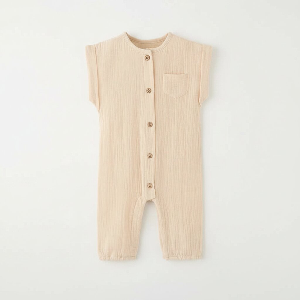 Combinaison bébé gaze de coton 3 - 12 mois – Légère, douce et respirante - Choupinoo