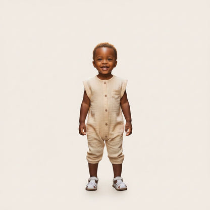 Combinaison bébé gaze de coton 3 - 12 mois – Légère, douce et respirante - Choupinoo
