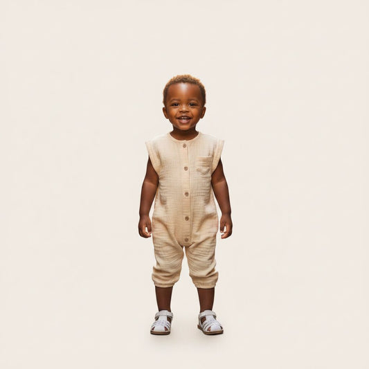 Combinaison bébé gaze de coton 3 - 12 mois – Légère, douce et respirante - Choupinoo