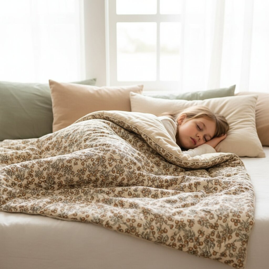 Couette Enfant 85 x 100 cm - Rembourrage Coton et Soie - Choupinoo