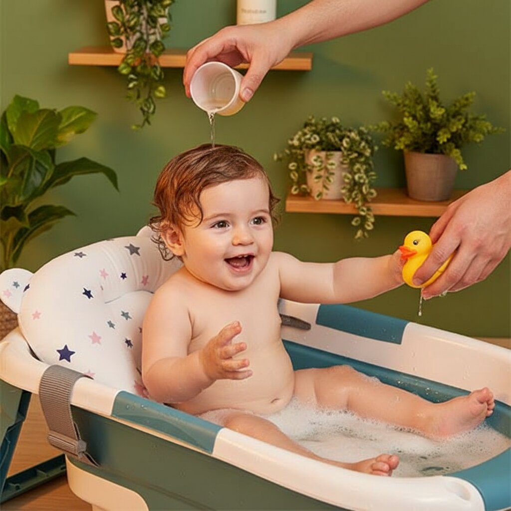 Coussin de Baignoire Bébé Réglable Pliable — Confort et sécurité dès la naissance - Choupinoo