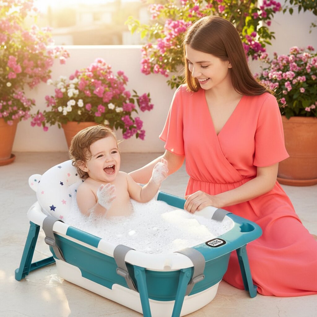 Coussin de Baignoire Bébé Réglable Pliable — Confort et sécurité dès la naissance - Choupinoo