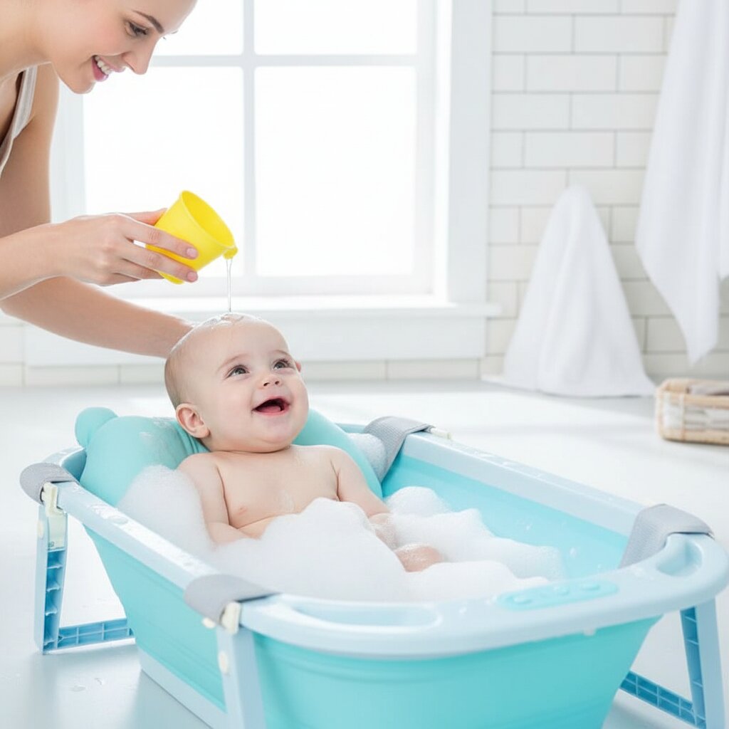Coussin de Baignoire Bébé Réglable Pliable — Confort et sécurité dès la naissance - Choupinoo