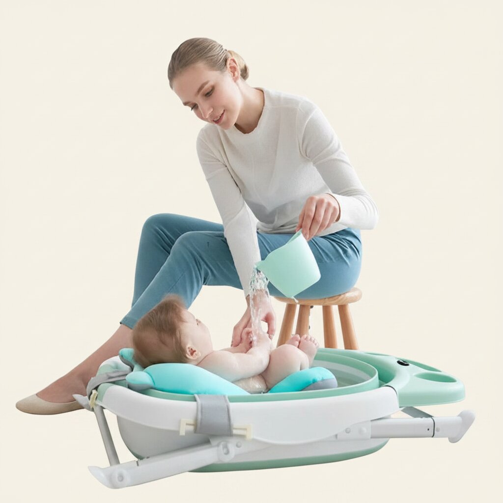 Coussin de Baignoire Bébé Réglable Pliable — Confort et sécurité dès la naissance - Choupinoo