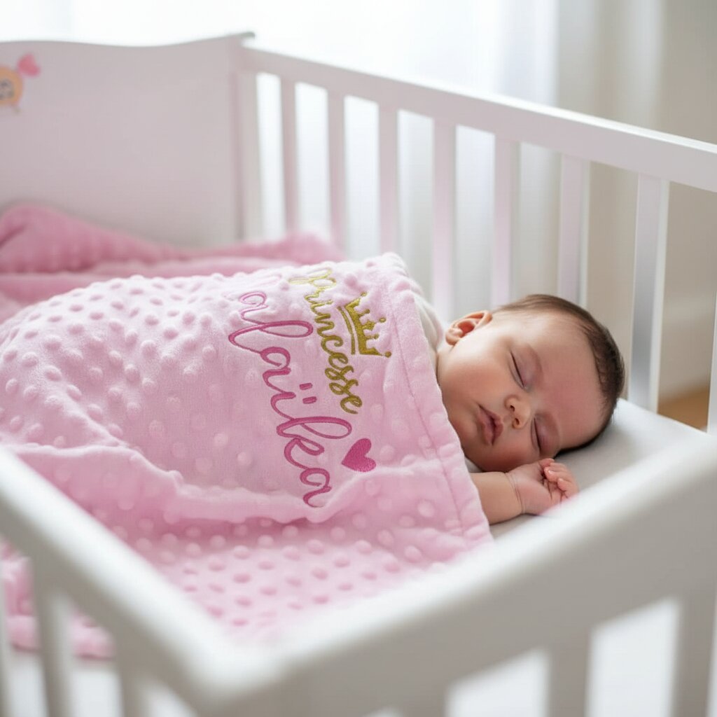 Couverture Bébé Personnalisée en Polaire et Microfibre - Choupinoo
