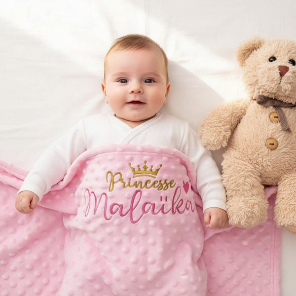 Couverture Bébé Personnalisée en Polaire et Microfibre - Choupinoo