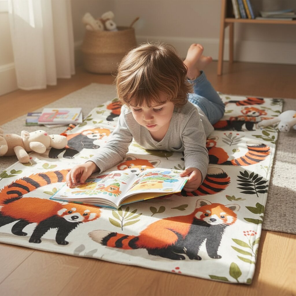 Couverture Polaire Pandas Roux – Flanelle Douce Enfant et Famille - Choupinoo