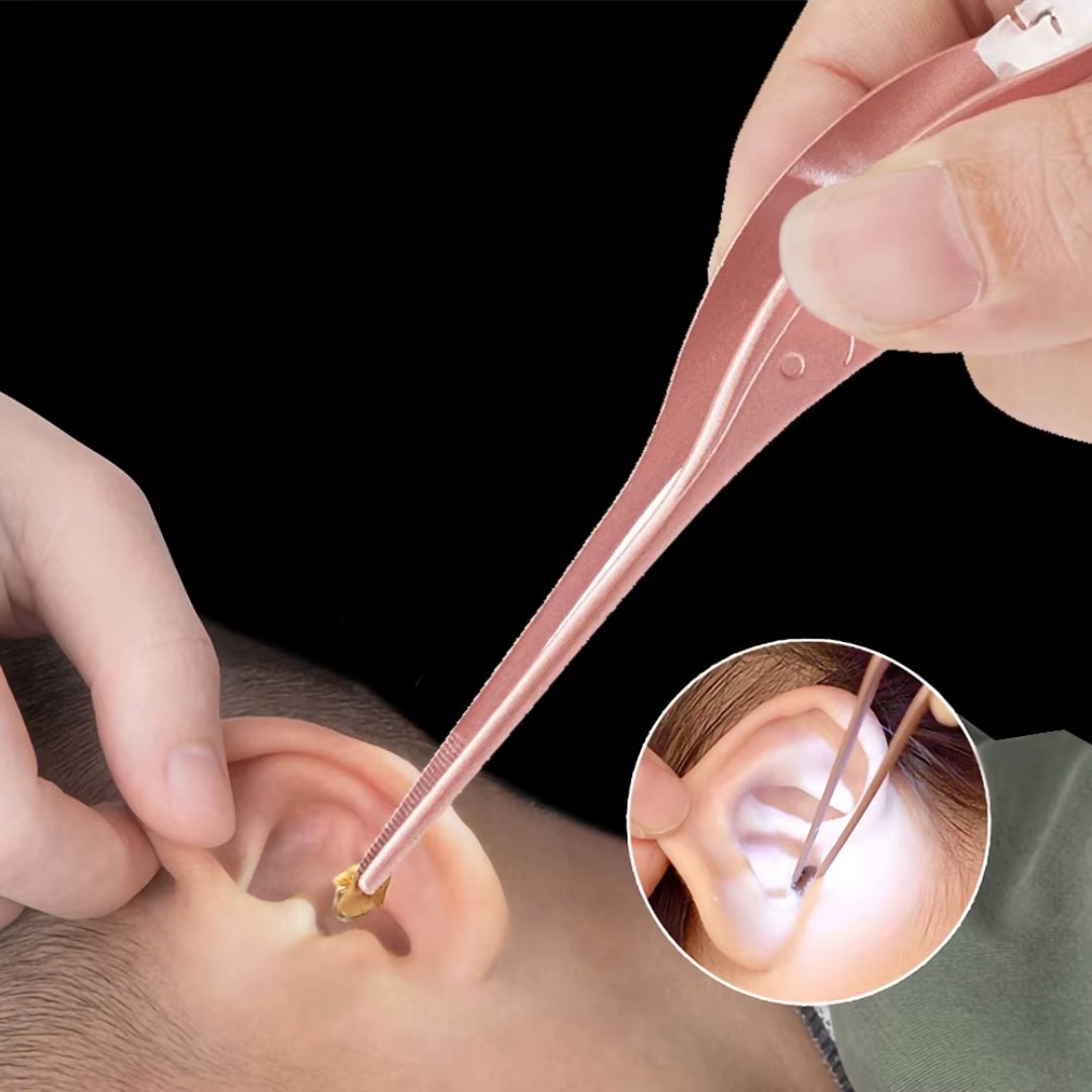 Cure oreille et pince à épiler de sécurité avec lumière LED - Choupinoo
