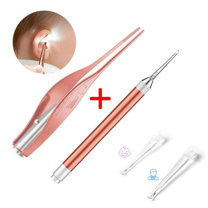 Cure oreille et pince à épiler de sécurité avec lumière LED - Choupinoo