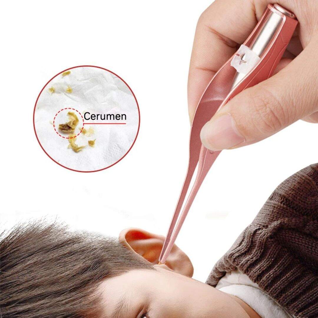 Cure oreille et pince à épiler de sécurité avec lumière LED - Choupinoo