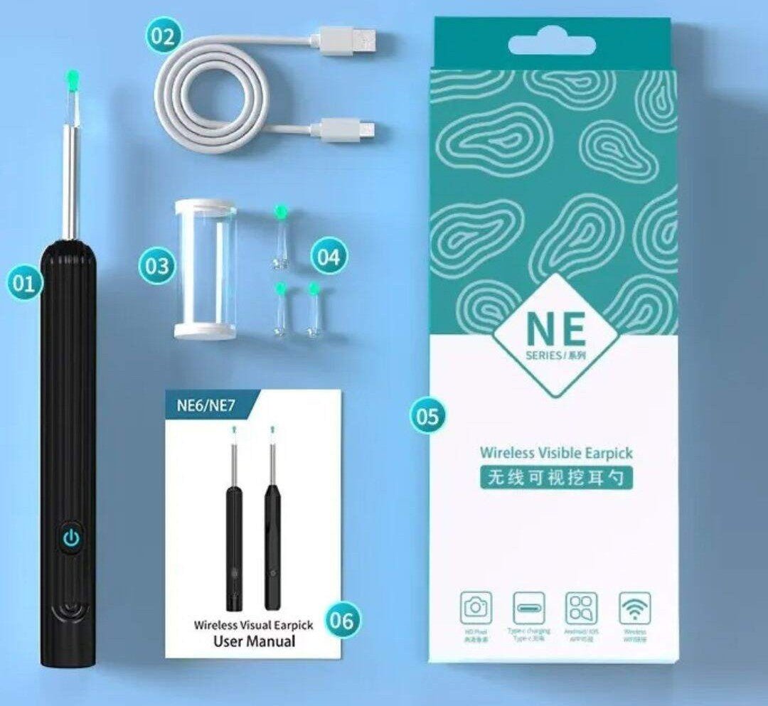 Cure oreille sans fil à camera et chargement USB - Choupinoo