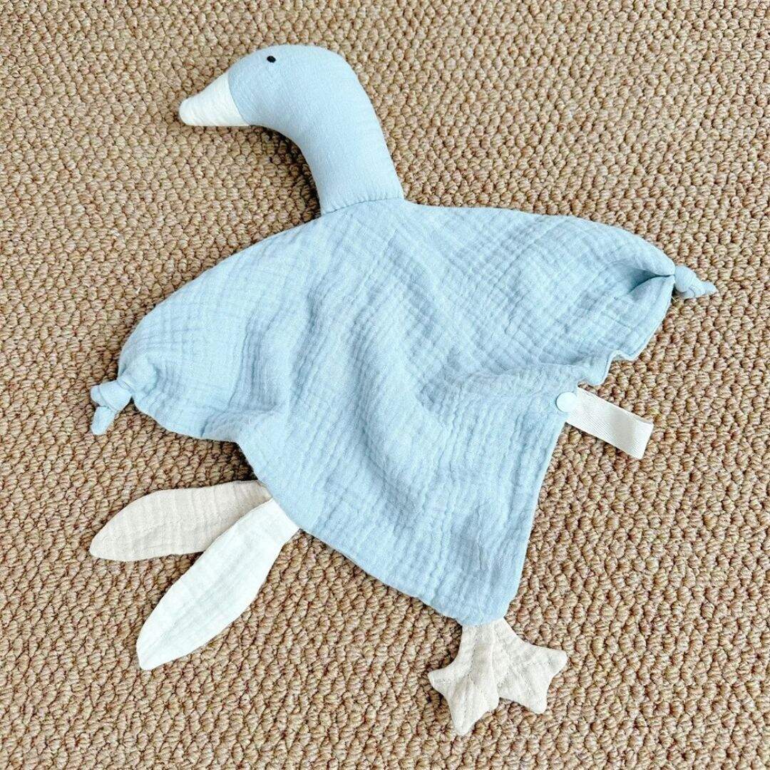 Doudou bebe Oie en double gaze de coton - Choupinoo