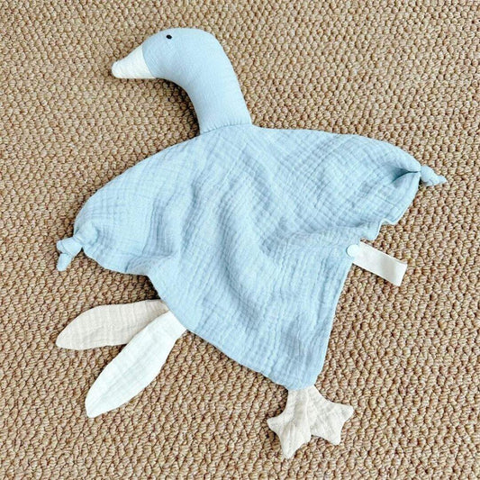 Doudou bebe Oie en double gaze de coton - Choupinoo