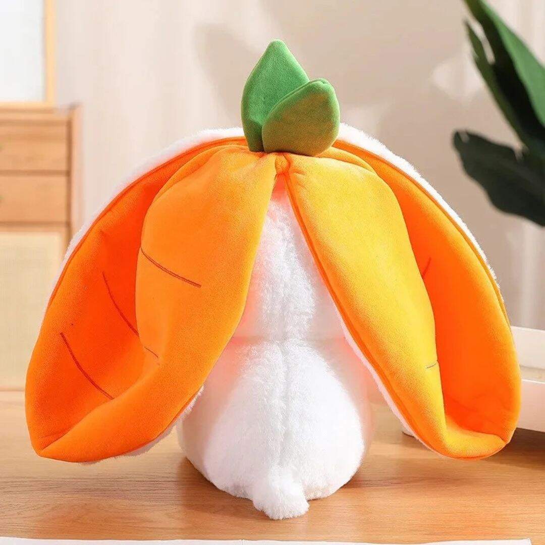 Doudou fille carotte fraise en peluche lapin 25 cm - Choupinoo