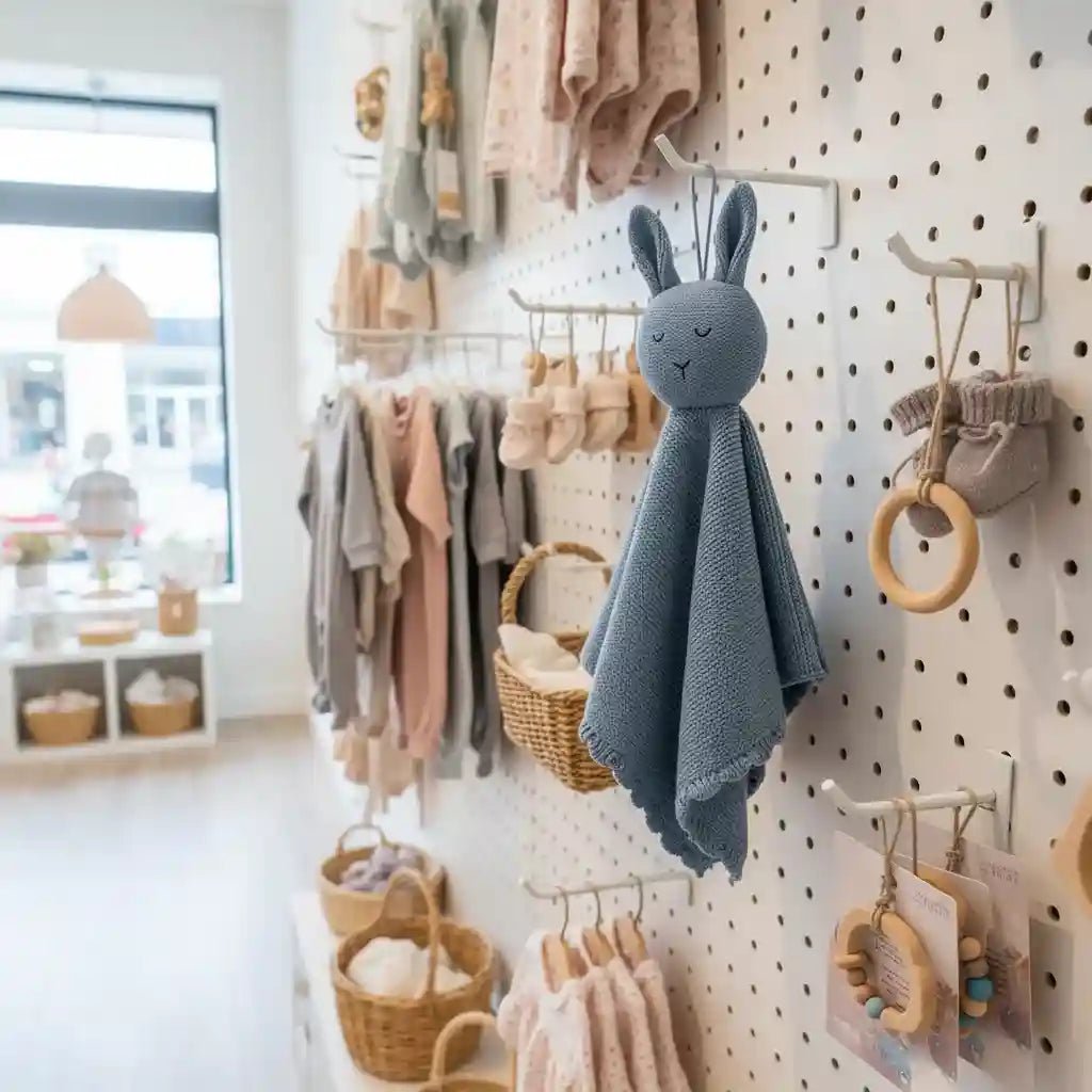 Doudou lapin en tricot artisanal – maille douce & durable - Choupinoo