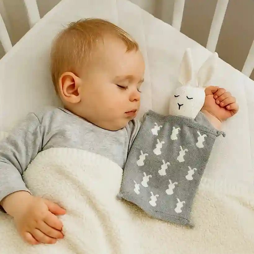 Doudou lapin en tricot👶premier doudou bébé - Choupinoo