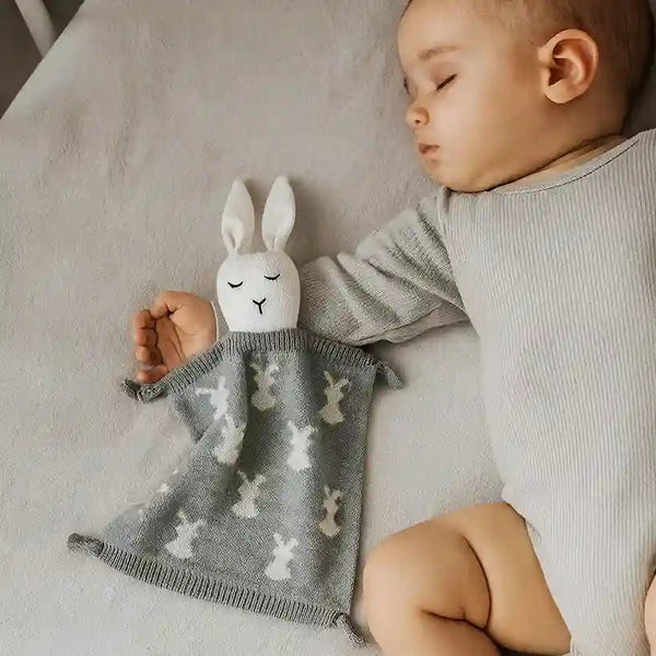 Doudou lapin en tricot👶premier doudou bébé - Choupinoo
