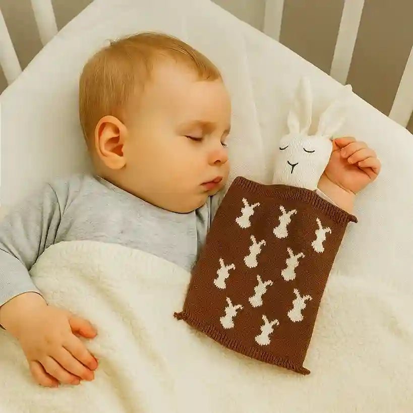 Doudou lapin en tricot👶premier doudou bébé - Choupinoo
