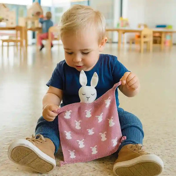 Doudou lapin en tricot👶premier doudou bébé - Choupinoo